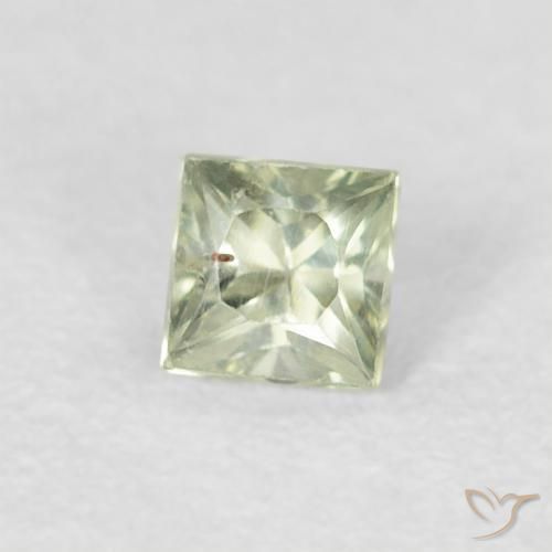 Safira Verde muito claro Natural 0.24ct, Quadrado, VS