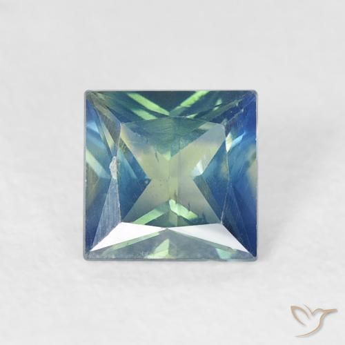 0.69ct Natural Cerceta Safira, Quadrado, VS