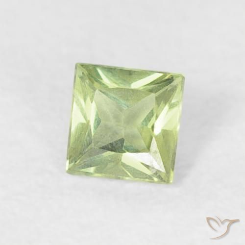Safira Amarelo Claro Verde Natural 0.20ct, Quadrado, VS