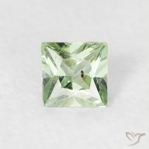 0.16ct Natural Verde muito claro Safira, Quadrado, VS