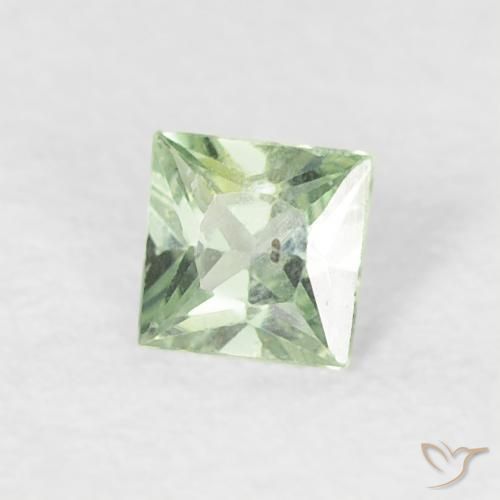 Safira Verde muito claro Natural 0.16ct, Quadrado, VS
