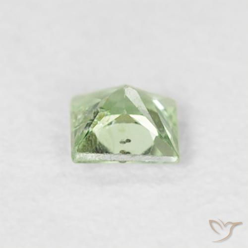 Safira Verde muito claro Natural 0.16ct, Quadrado, VS