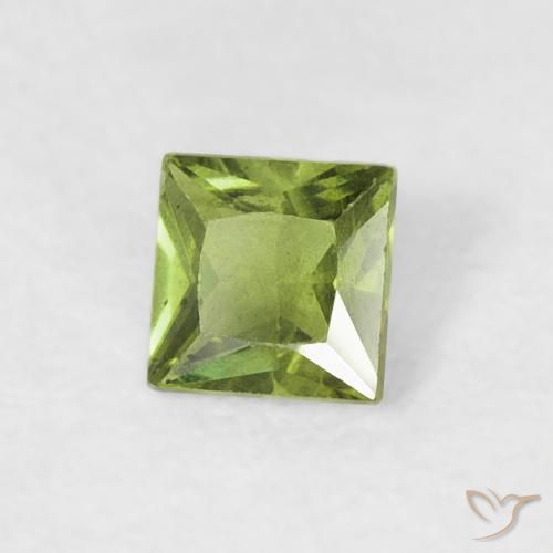 Safira verde vivo Natural 0.27ct, Quadrado, VS