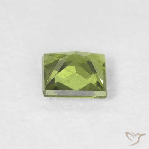Safira verde vivo Natural 0.27ct, Quadrado, VS