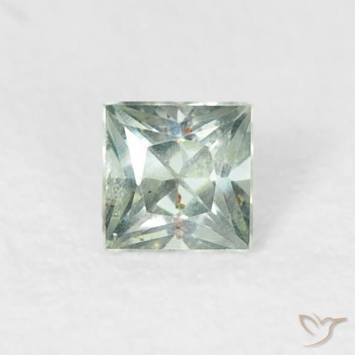 0.20ct Natural Verde Floresta Pálido Safira, Quadrado, VS