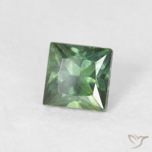Safira Verde médio Natural 0.24ct, Quadrado, VS