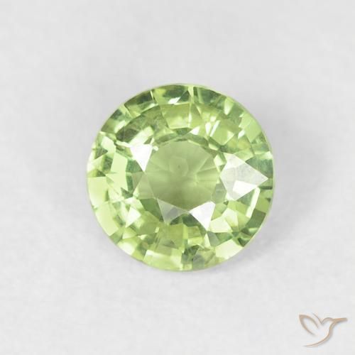 0.59ct Natural Verde Vivo Claro Safira, Redondo, VS