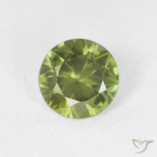 0.43ct Natural Verde floresta Safira, Redondo, VS