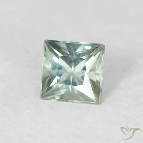 Safira Luz verde Natural 0.19ct, Quadrado, VVS