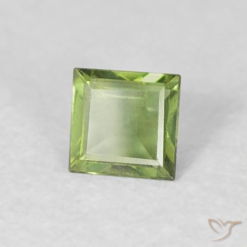 Safira verde quente Natural 0.28ct, Quadrado, VVS