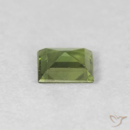 Safira verde quente Natural 0.28ct, Quadrado, VVS
