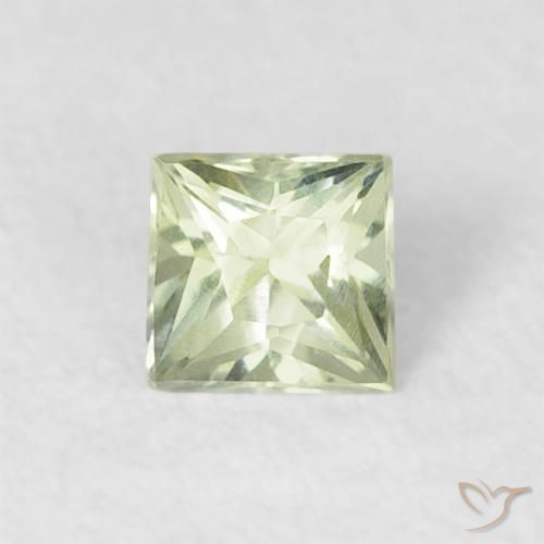 0.18ct Natural Verde Sábio Muito Claro Safira, Quadrado, VVS