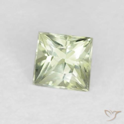 Safira Verde Sábio Muito Claro Natural 0.18ct, Quadrado, VVS