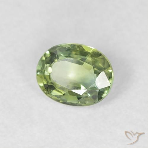 Safira verde quente Natural 0.30ct, oval, VVS
