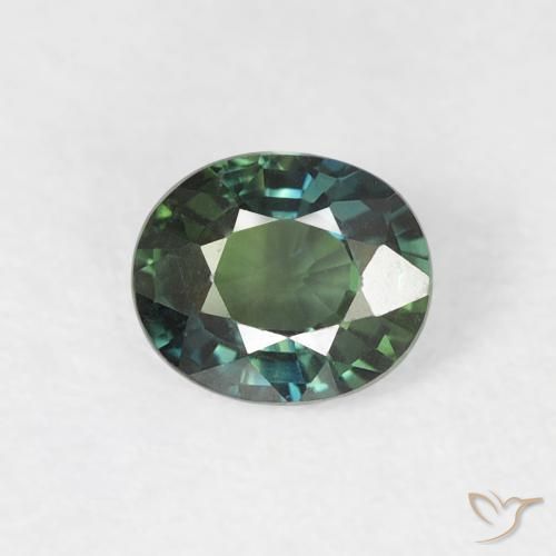 0.49ct Natural Azul verde Safira, oval, VVS