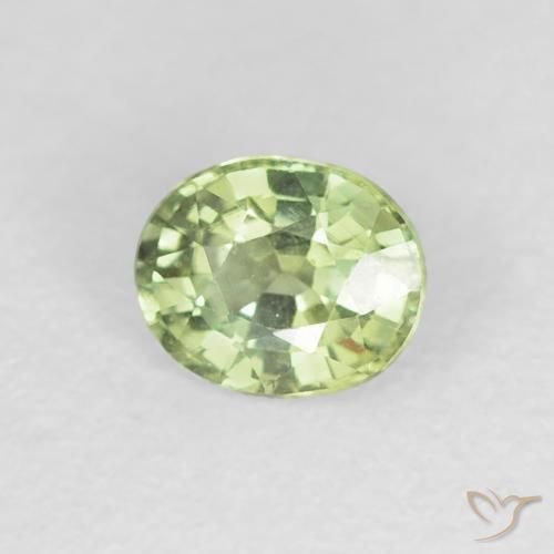 Safira Verde Vivo Claro Natural 0.51ct, oval, VVS