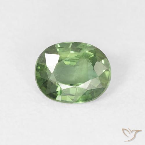 0.70ct Natural verde escuro Safira, oval, VS