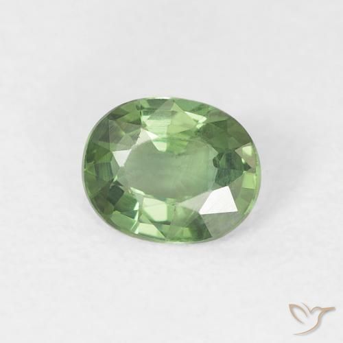 Safira verde escuro Natural 0.70ct, oval, VS
