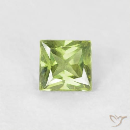 0.21ct Natural Verde Vivo Claro Safira, Quadrado, VS