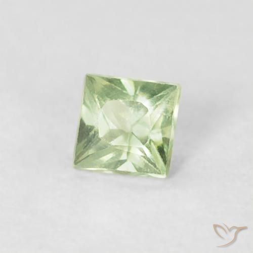 Safira Verde muito claro Natural 0.20ct, Quadrado, VS