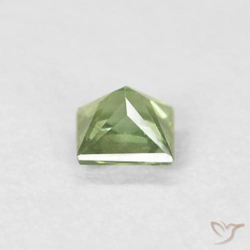 Safira verde quente Natural 0.20ct, Quadrado, VS