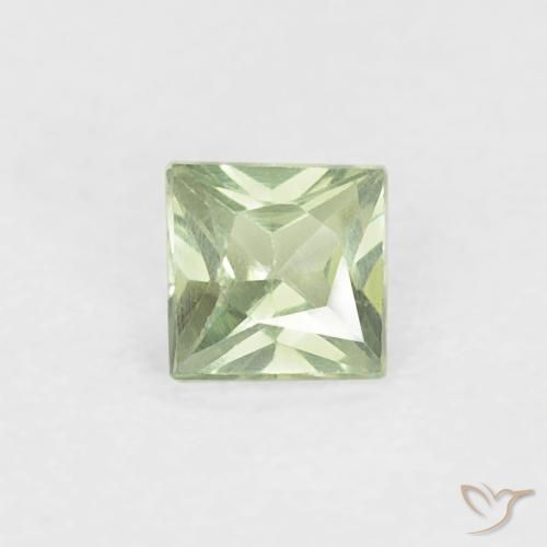 0.18ct Natural Verde Sábio Muito Claro Safira, Quadrado, VS