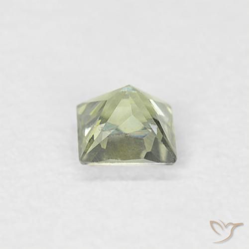 Safira Verde pálido Natural 0.19ct, Quadrado, VS