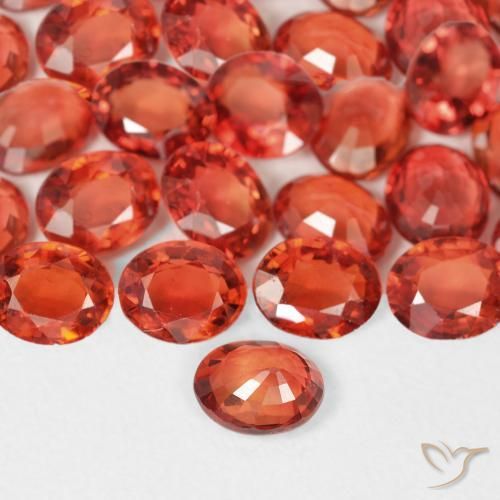 Safira laranja avermelhado Natural 0.38ct, Corte Oval, VS