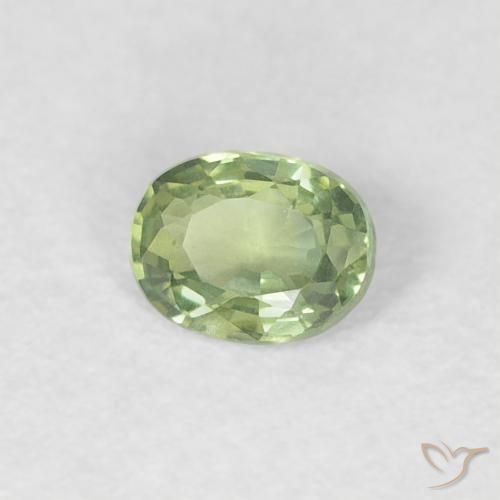 Safira verde quente Natural 0.24ct, oval, VVS-VS
