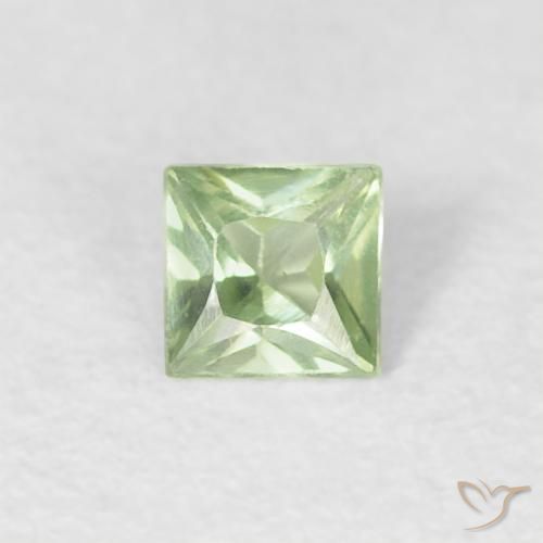 0.18ct Natural Verde muito claro Safira, Quadrado, VVS-VS