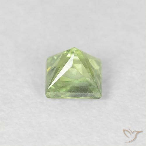 Safira Verde muito claro Natural 0.21ct, Quadrado, VVS-VS
