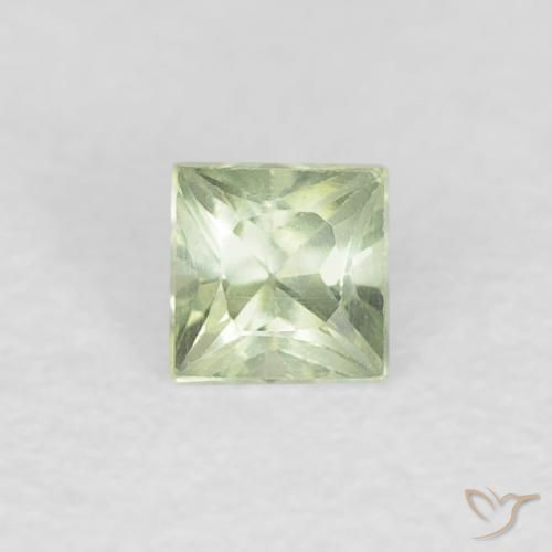 0.21ct Natural Verde muito claro Safira, Quadrado, VVS-VS