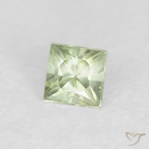 Safira Verde muito claro Natural 0.21ct, Quadrado, VVS-VS