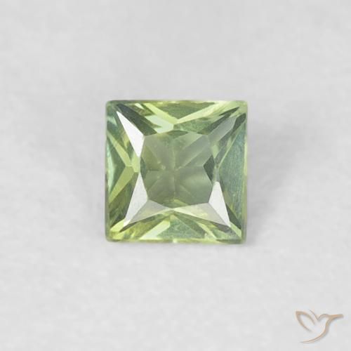 0.18ct Natural verde quente Safira, Quadrado, VVS-VS