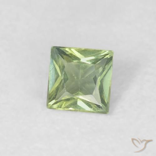 Safira verde quente Natural 0.18ct, Quadrado, VVS-VS