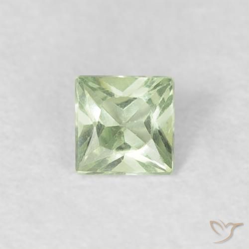 0.19ct Natural Verde muito claro Safira, Quadrado, VVS-VS