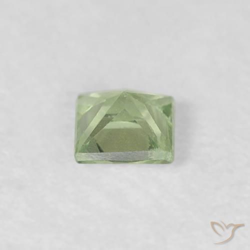 Safira Verde muito claro Natural 0.19ct, Quadrado, VVS-VS