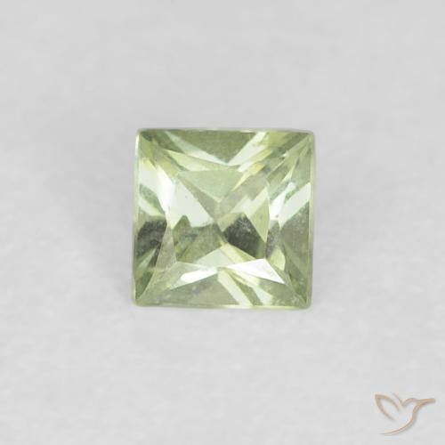 0.18ct Natural Verde Sábio Muito Claro Safira, Quadrado, VVS-VS