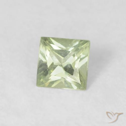 Safira Verde Sábio Muito Claro Natural 0.18ct, Quadrado, VVS-VS