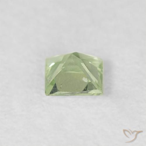 Safira Verde Sábio Muito Claro Natural 0.18ct, Quadrado, VVS-VS