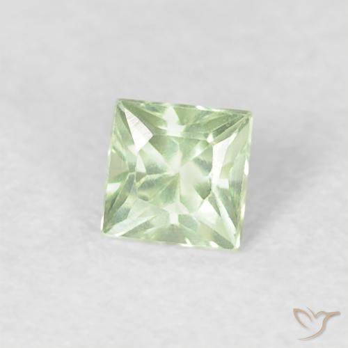 Safira Verde Sábio Muito Claro Natural 0.23ct, Quadrado, VVS-VS