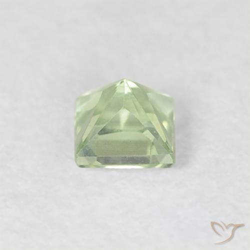 Safira Verde Sábio Muito Claro Natural 0.23ct, Quadrado, VVS-VS