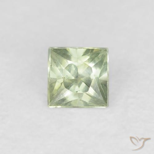0.19ct Natural Verde muito claro Safira, Quadrado, VVS-VS