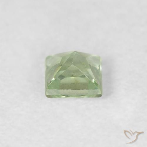 Safira Verde muito claro Natural 0.19ct, Quadrado, VVS-VS