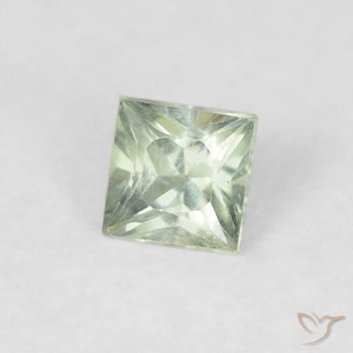 Safira Verde Sábio Claro Natural 0.21ct, Quadrado, VVS-VS