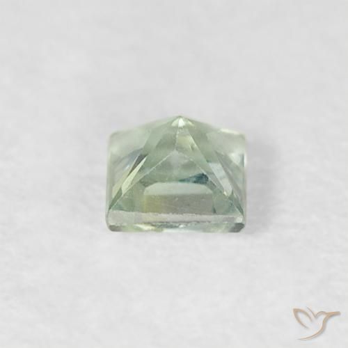 Safira Verde Sábio Claro Natural 0.21ct, Quadrado, VVS-VS