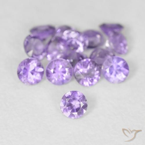 Safira violeta natural 0,08ct, corte redondo, VS