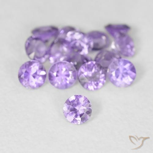 Safira violeta natural 0,08ct, corte redondo, VS