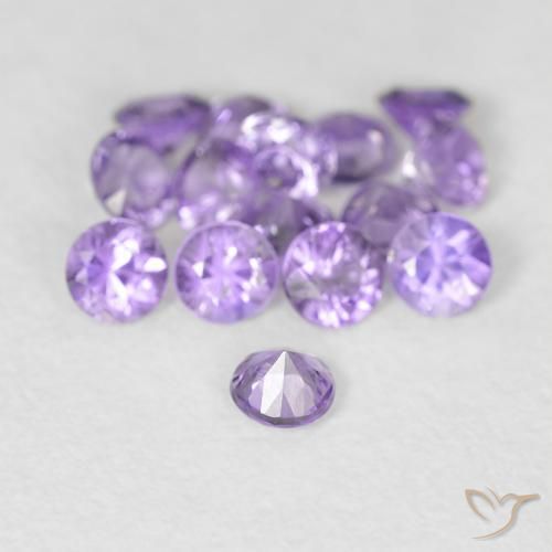 Safira violeta natural 0,08ct, corte redondo, VS