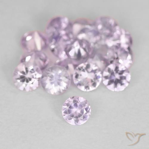 0.11ct Natural Roxo Rosado Muito Claro Safira, Redondo, VS